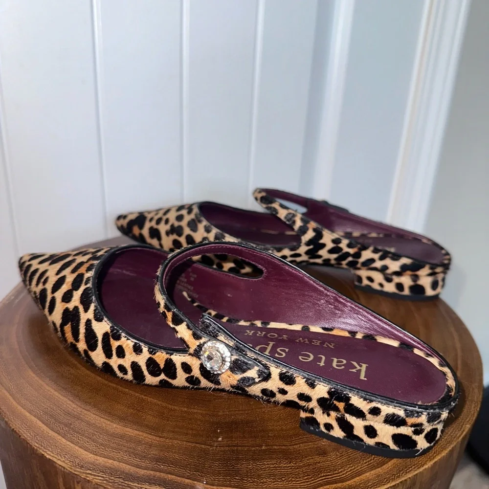 Kate Spade Meg Calf Hair Leopard Print Flats - Picture 3 of 9